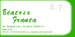 beatrix franta business card